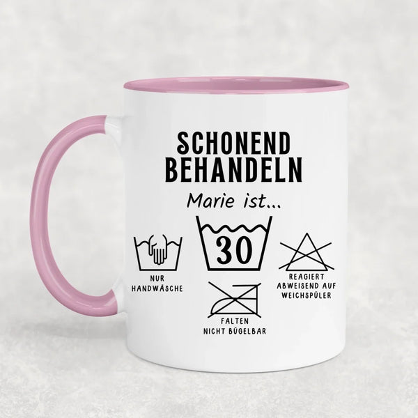 Schonend behandeln - Personalisierte Tasse