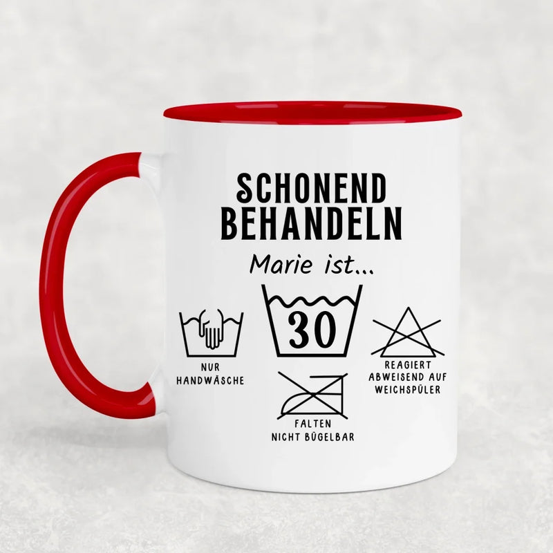 Schonend behandeln - Personalisierte Tasse