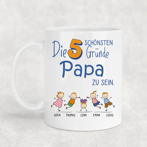 Die schönsten Gründe - Personalisierte Tasse