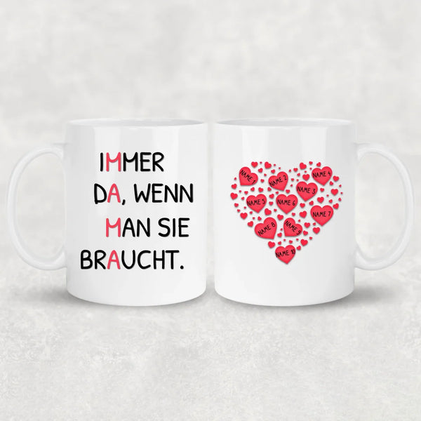 Immer da - Personalisierte Tasse