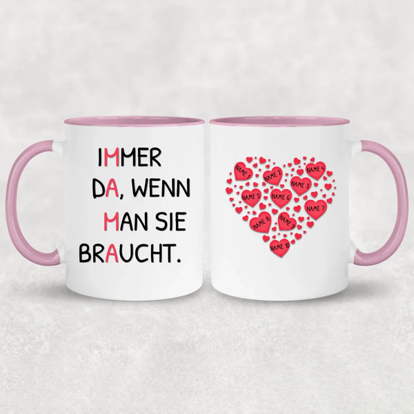 Immer da - Personalisierte Tasse