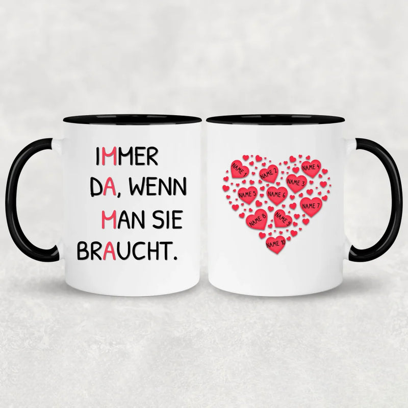 Immer da - Personalisierte Tasse