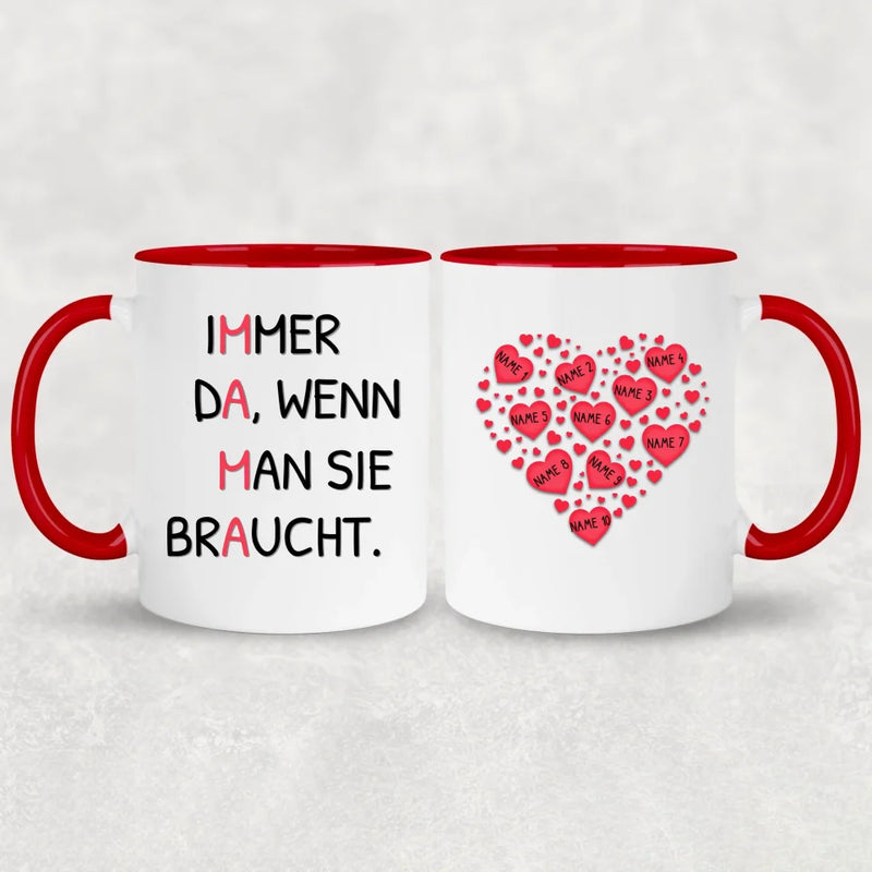 Immer da - Personalisierte Tasse