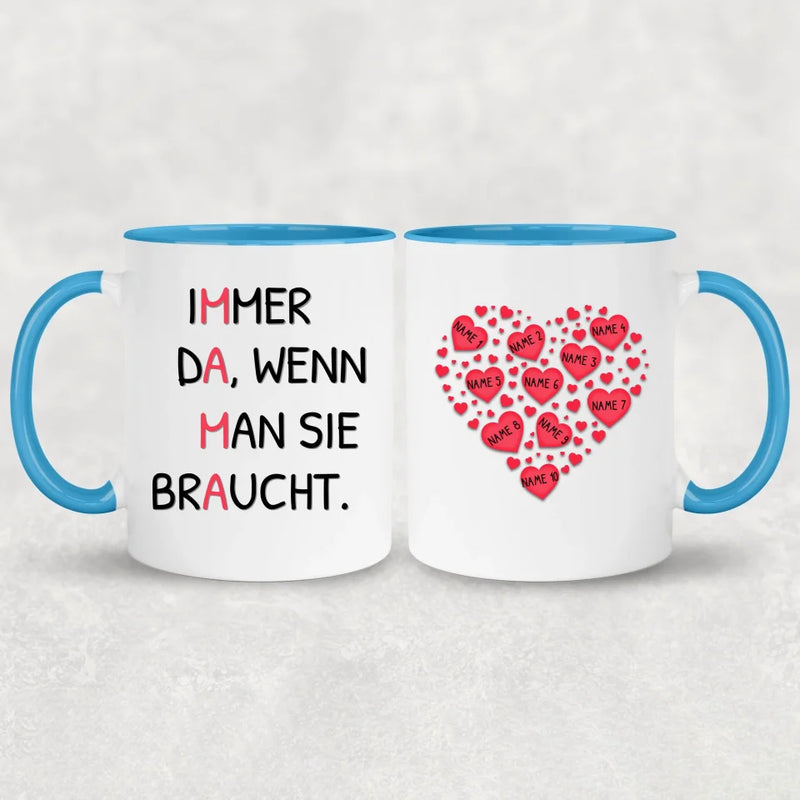 Immer da - Personalisierte Tasse