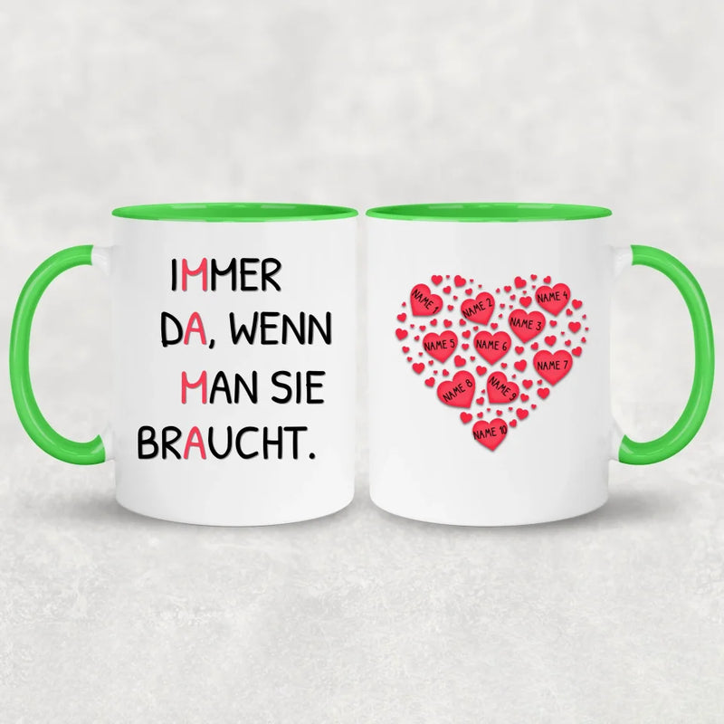 Immer da - Personalisierte Tasse