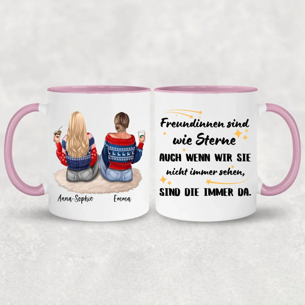 Sitzende Mädels - Personalisierte Tasse