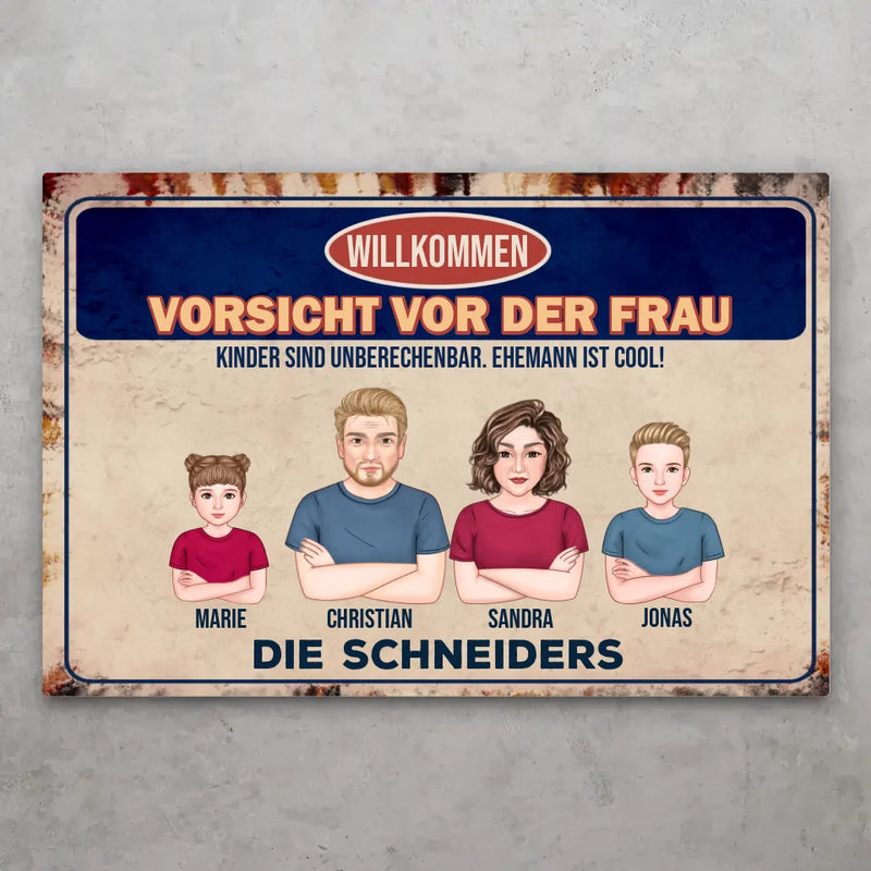 Vorsicht - Personalisiertes Türschild