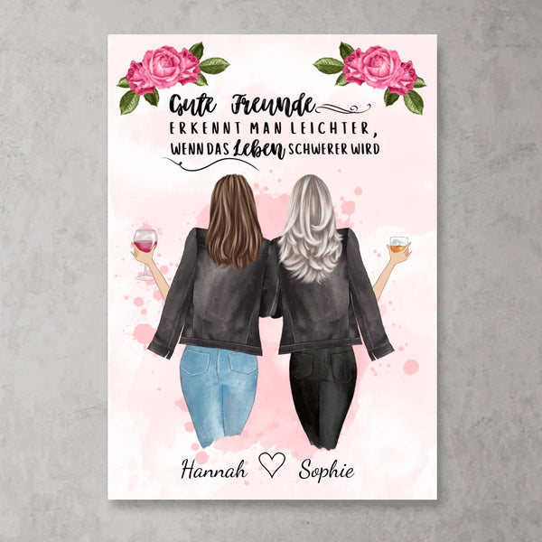 Pinke Rosen - Personalisiertes Poster