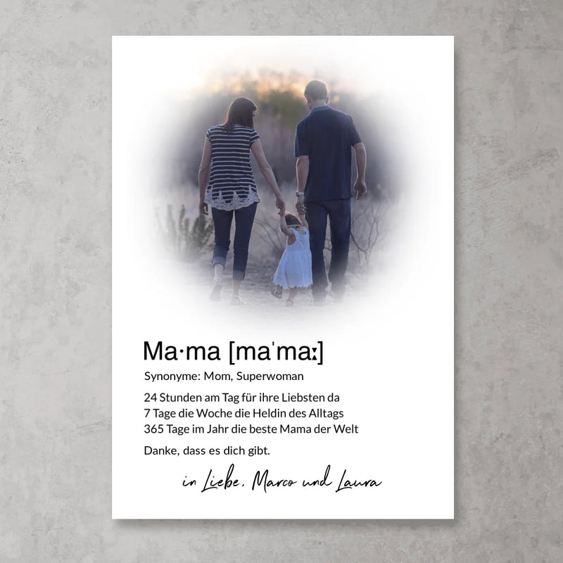 Definition "Mama" - Personalisiertes Poster