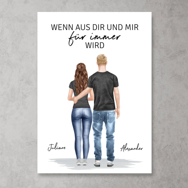 Stehendes Pärchen (Mann & Frau) - Personalisiertes Poster