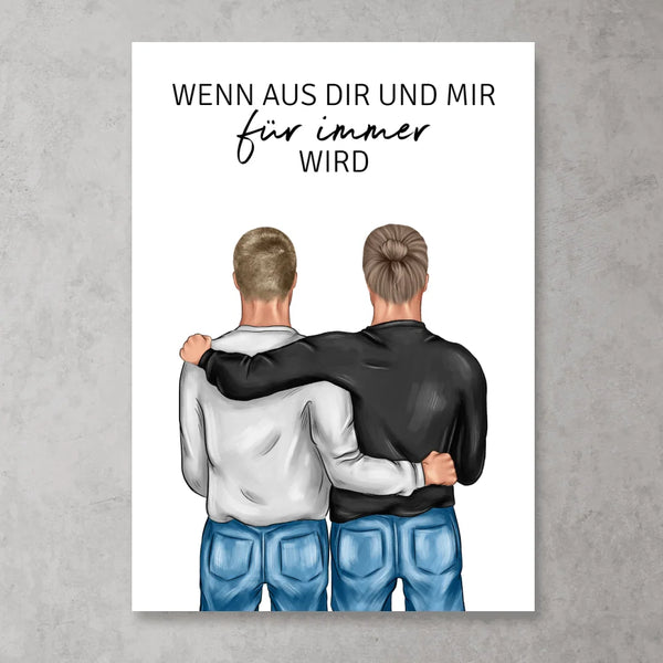 Pärchen (Mann & Mann) - Personalisiertes Poster