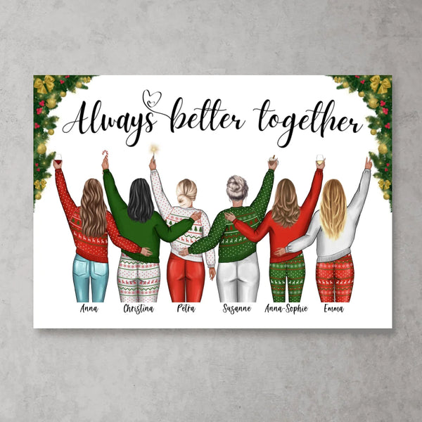 Christmas Besties (4-6 P) - Personalisiertes Poster