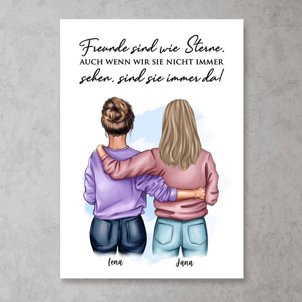 Besties forever - Personalisiertes Poster