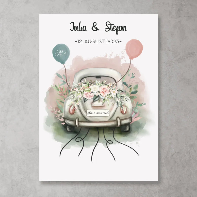 Just married - Personalisiertes Poster