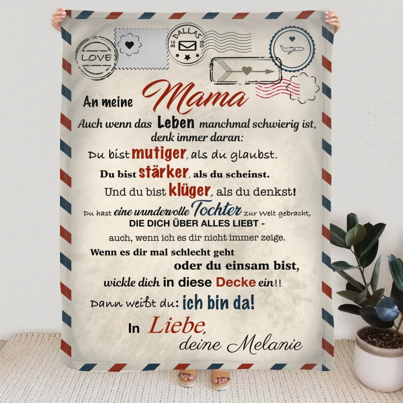 An meine Mama - Personalisierte Decke