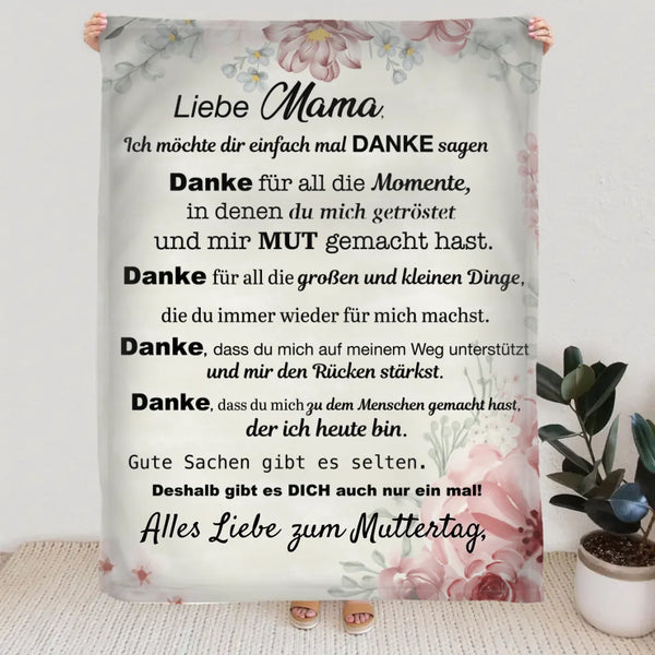 Danke Mama - Personalisierte Decke