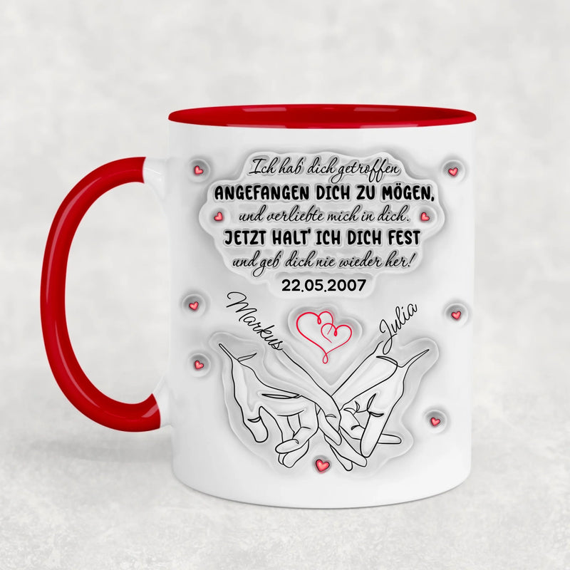 Liebesgeschichte - Personalisierte Tasse