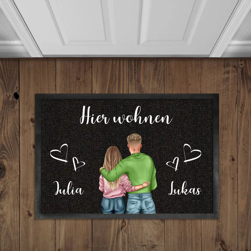 Pärchen - Personalisierte Fußmatte
