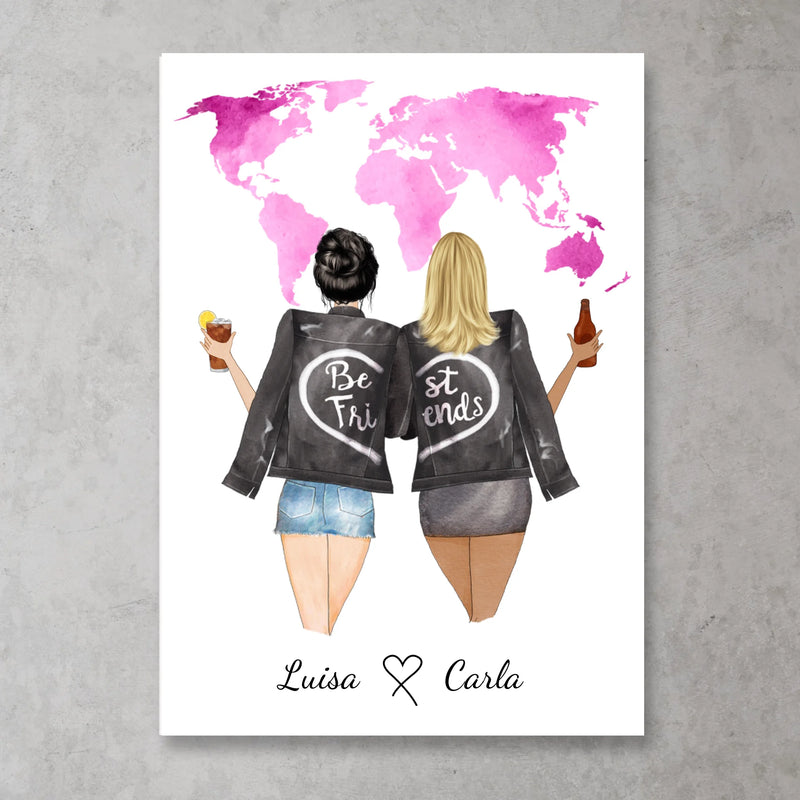 Weltkarte - Personalisiertes Poster