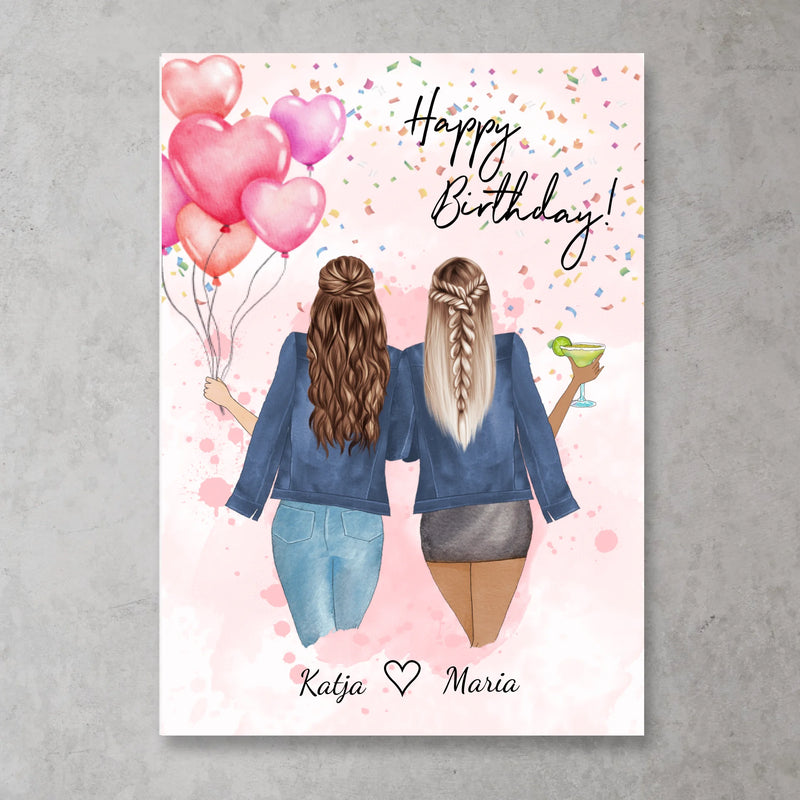 Geburtstag mit Ballons - Personalisiertes Poster