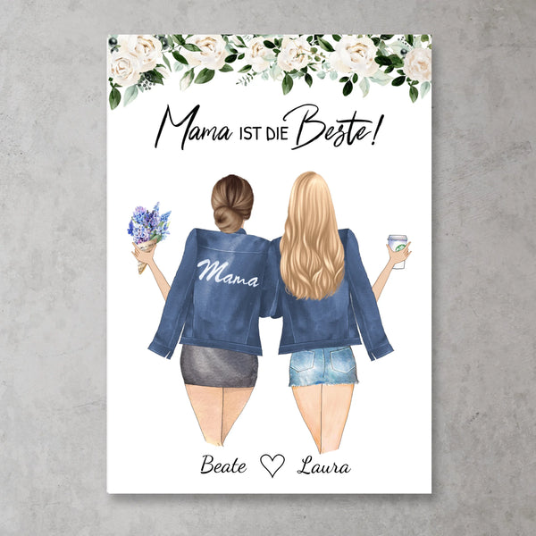 Mutter & Tochter - Personalisiertes Poster