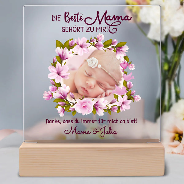 15x15cm mockup acrylic glass with wooden stand 2