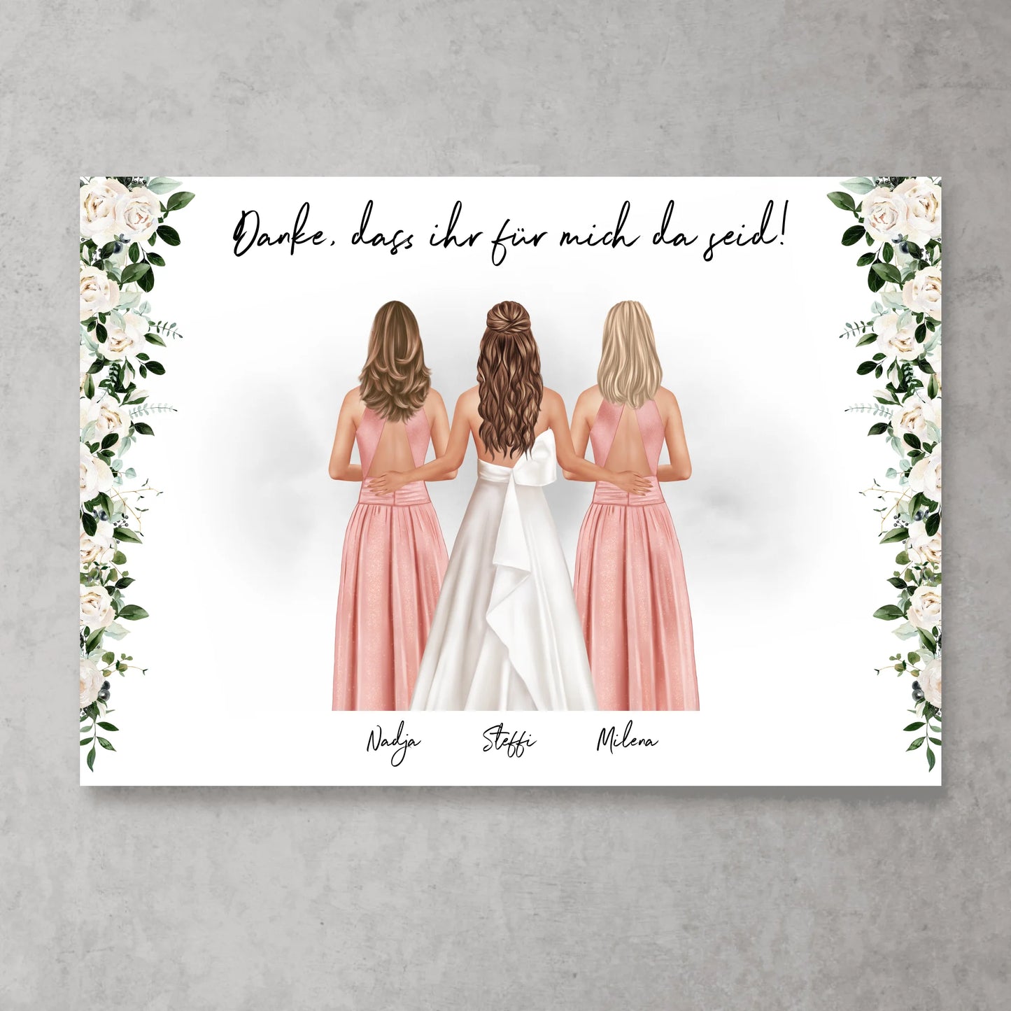 Braut & Brautjungfern - Personalisiertes Poster
