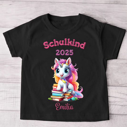 Kluges Einhorn - Personalisiertes Kinder T-Shirt