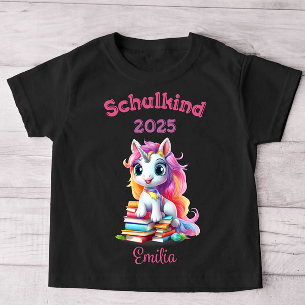 Kluges Einhorn - Personalisiertes Kinder T-Shirt