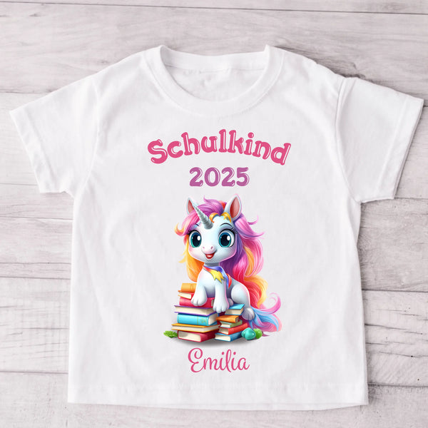 Kluges Einhorn - Personalisiertes Kinder T-Shirt