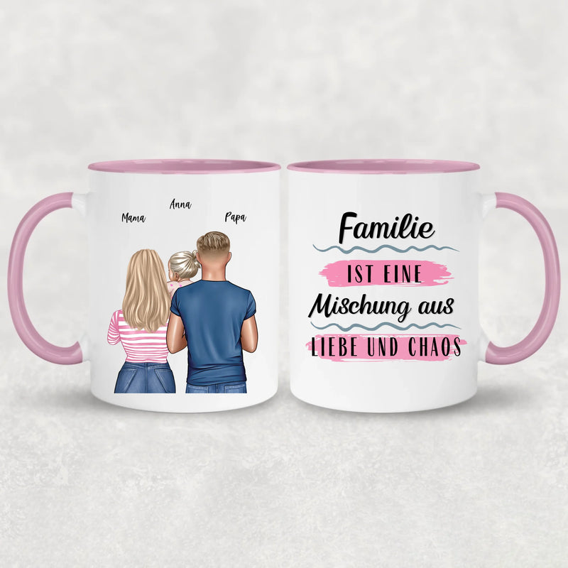 Eltern mit 1-4 Kindern - Personalisierte Tasse