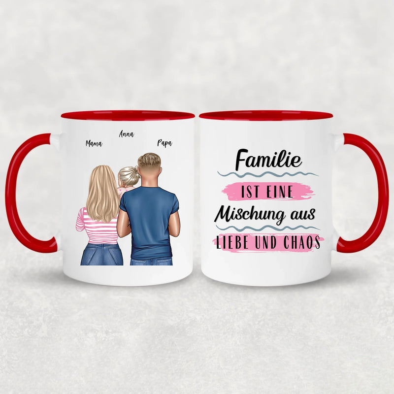 Eltern mit 1-4 Kindern - Personalisierte Tasse