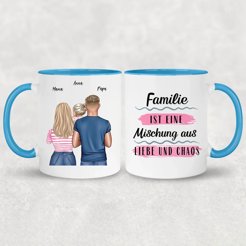 Eltern mit 1-4 Kindern - Personalisierte Tasse