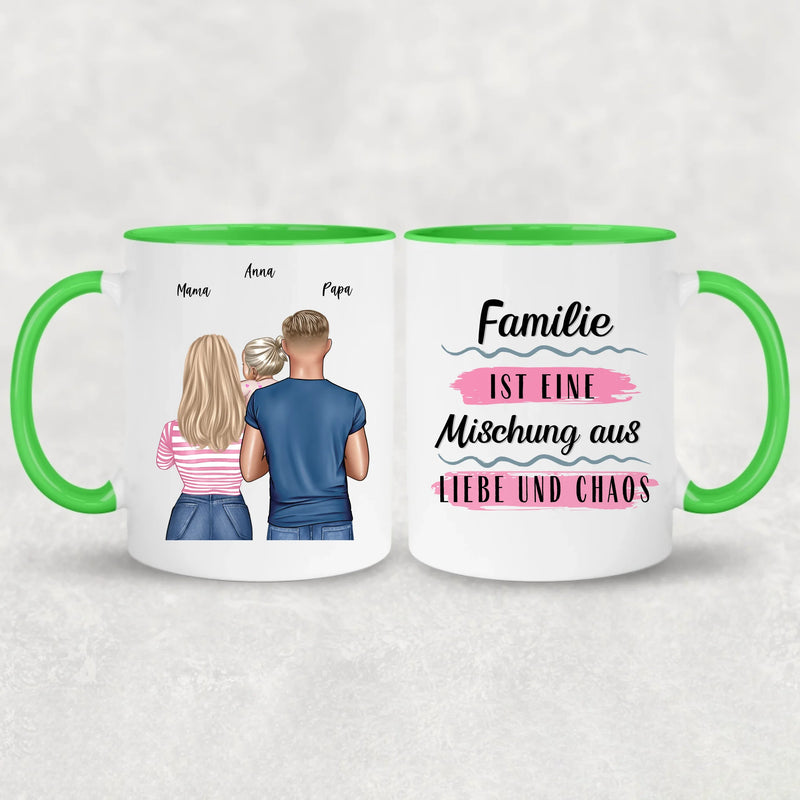 Eltern mit 1-4 Kindern - Personalisierte Tasse