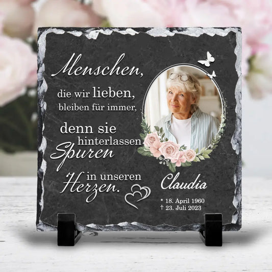 Spuren - Personalisierte Schiefertafel