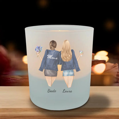 Mutter & Tochter - Personalisiertes Teelicht