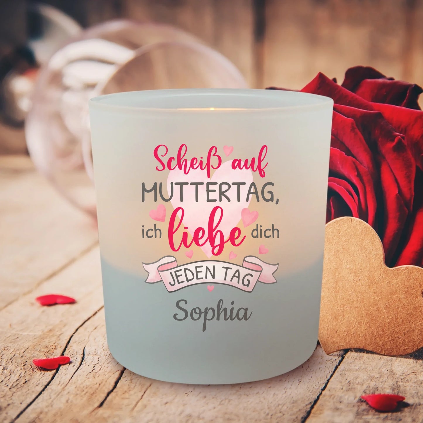 Jeden Tag (Muttertag) - Personalisiertes Teelicht