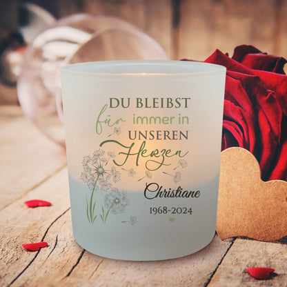 In unseren Herzen - Personalisiertes Teelicht