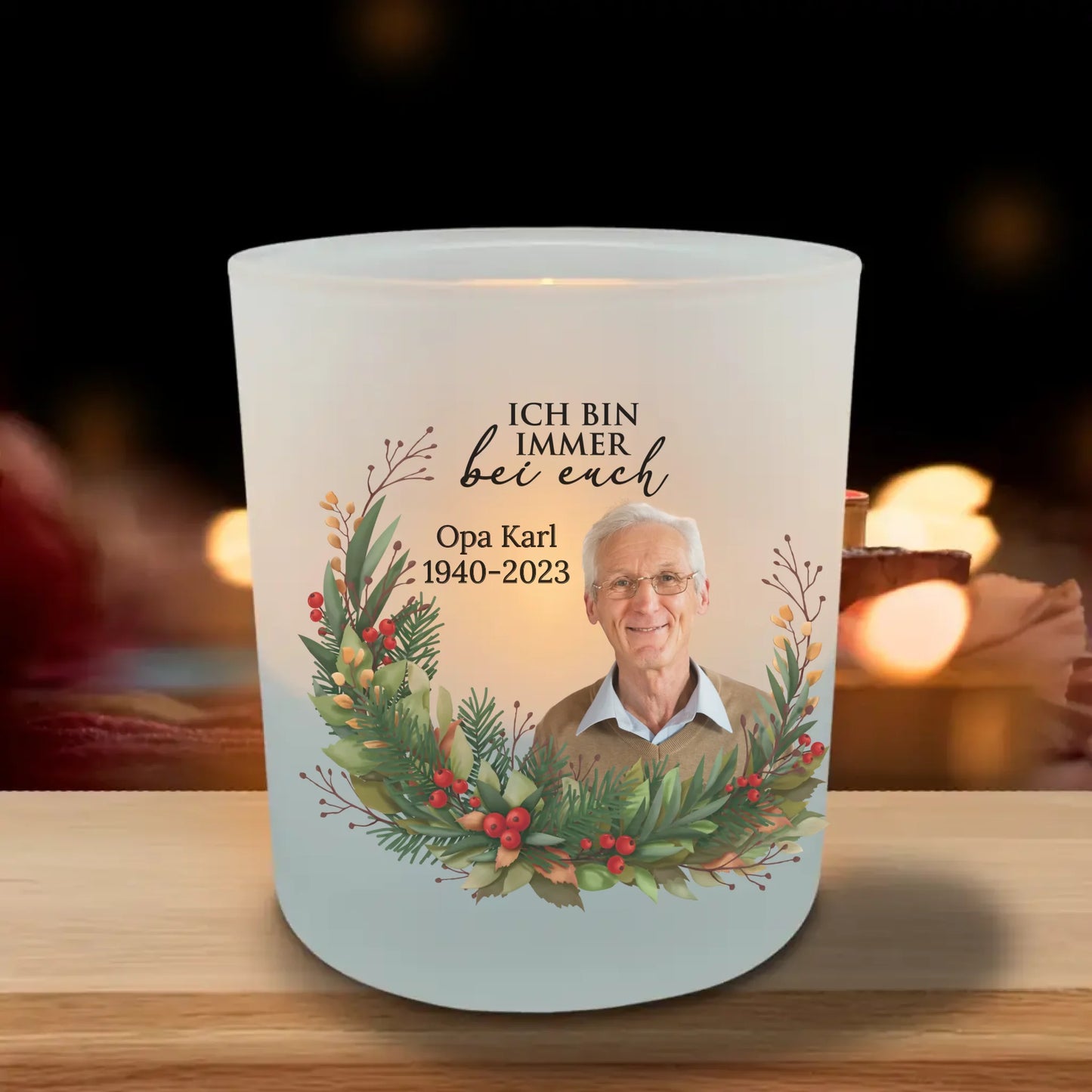 Bei euch - Personalisiertes Teelicht