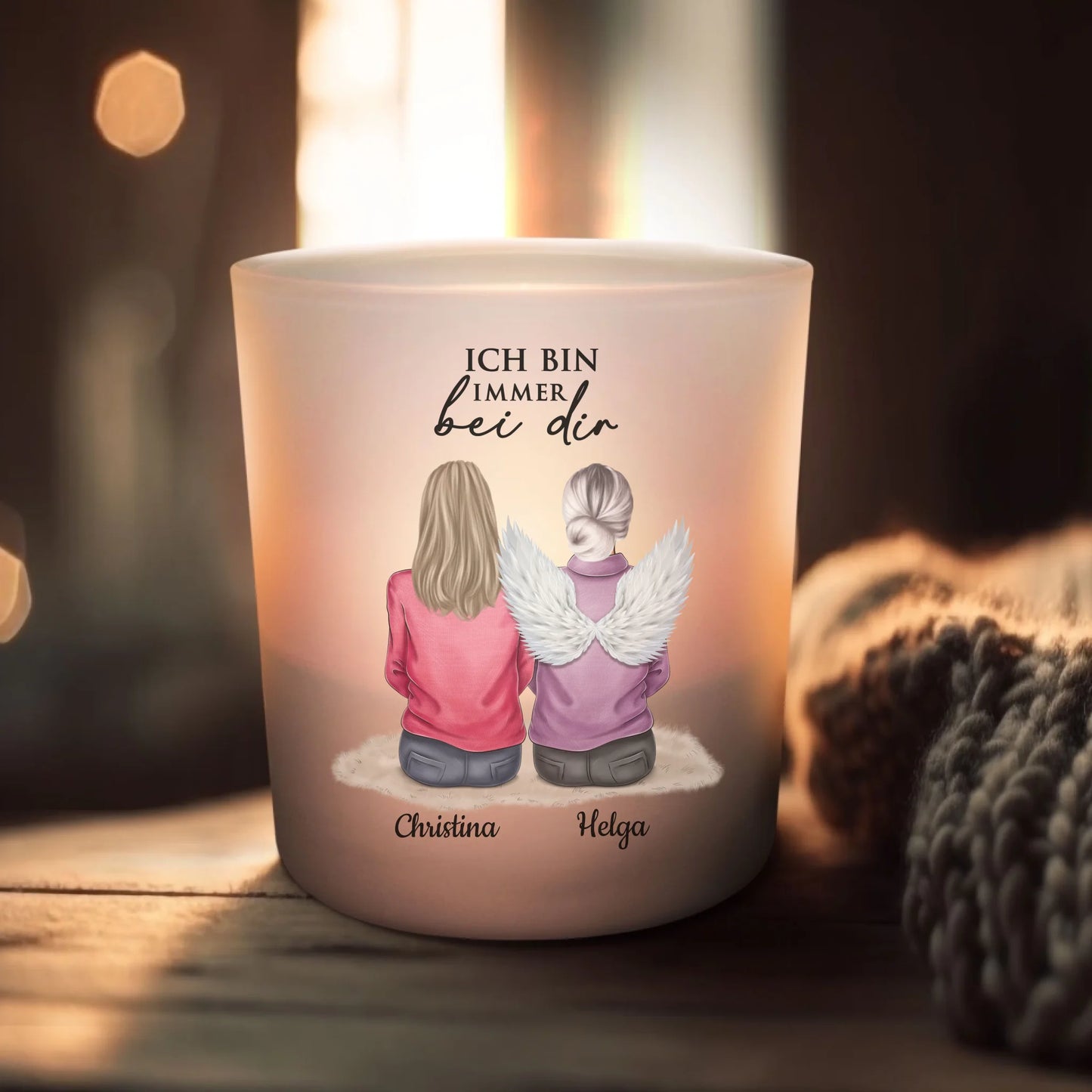 Flügel - Personalisiertes Teelicht