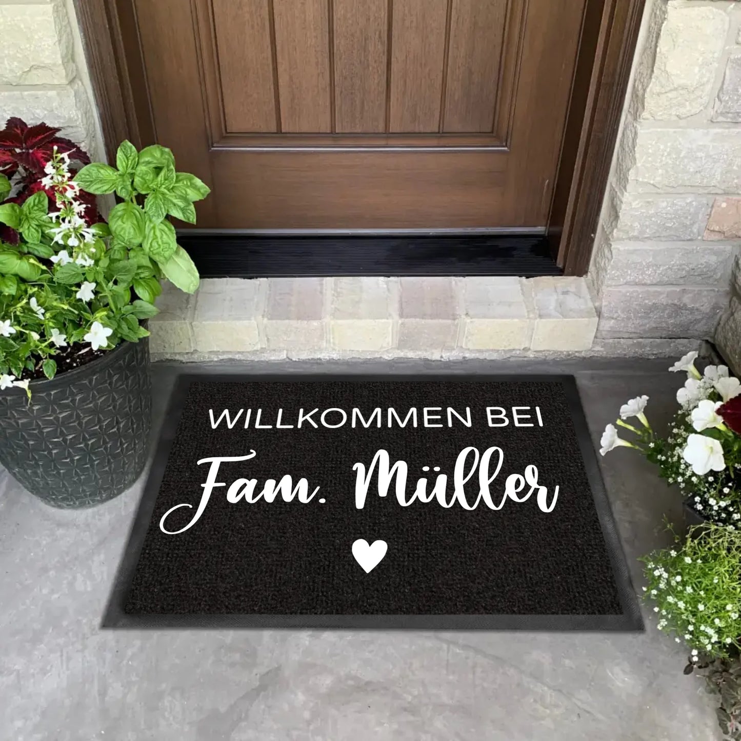 Willkommen - Personalisierte Fußmatte