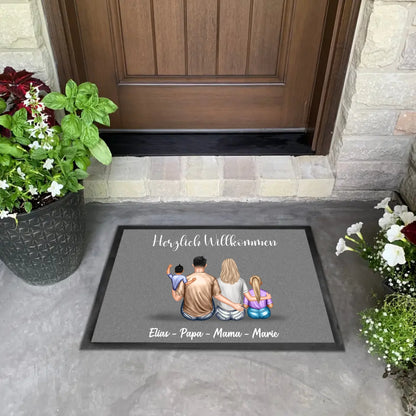 Herzlich Willkommen - Personalisierte Fußmatte