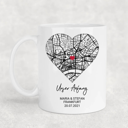 Unser Anfang - Personalisierte Tasse
