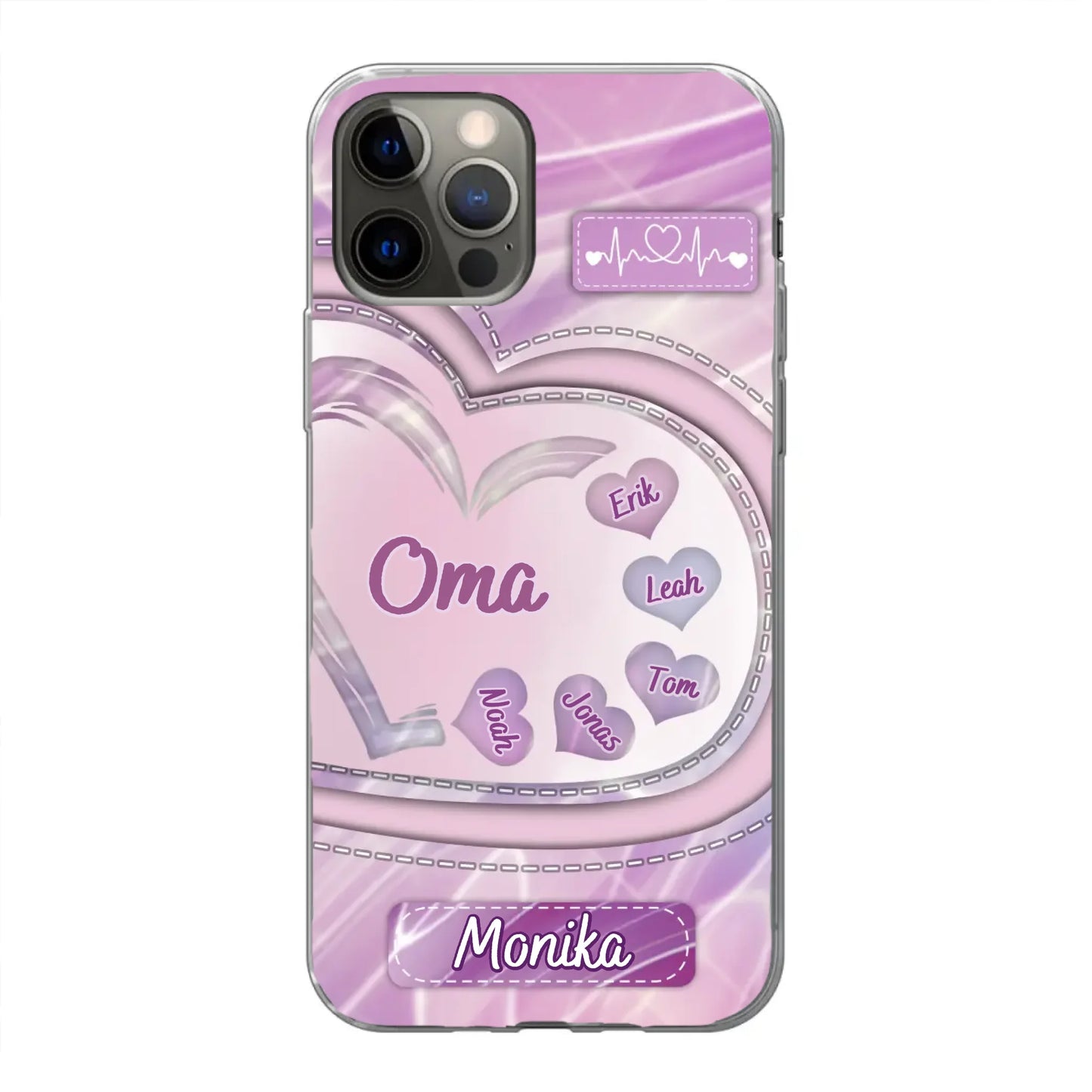 Glitzerherzen - Personalisierte Handyhülle