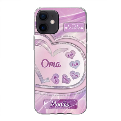 Glitzerherzen - Personalisierte Handyhülle