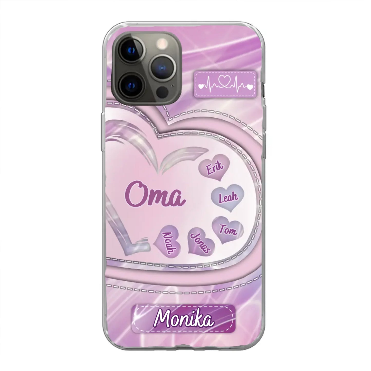 Glitzerherzen - Personalisierte Handyhülle