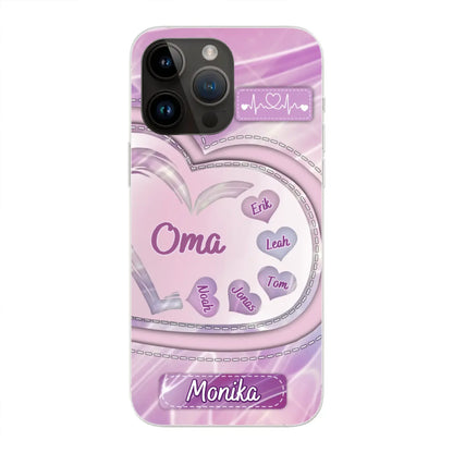 Glitzerherzen - Personalisierte Handyhülle