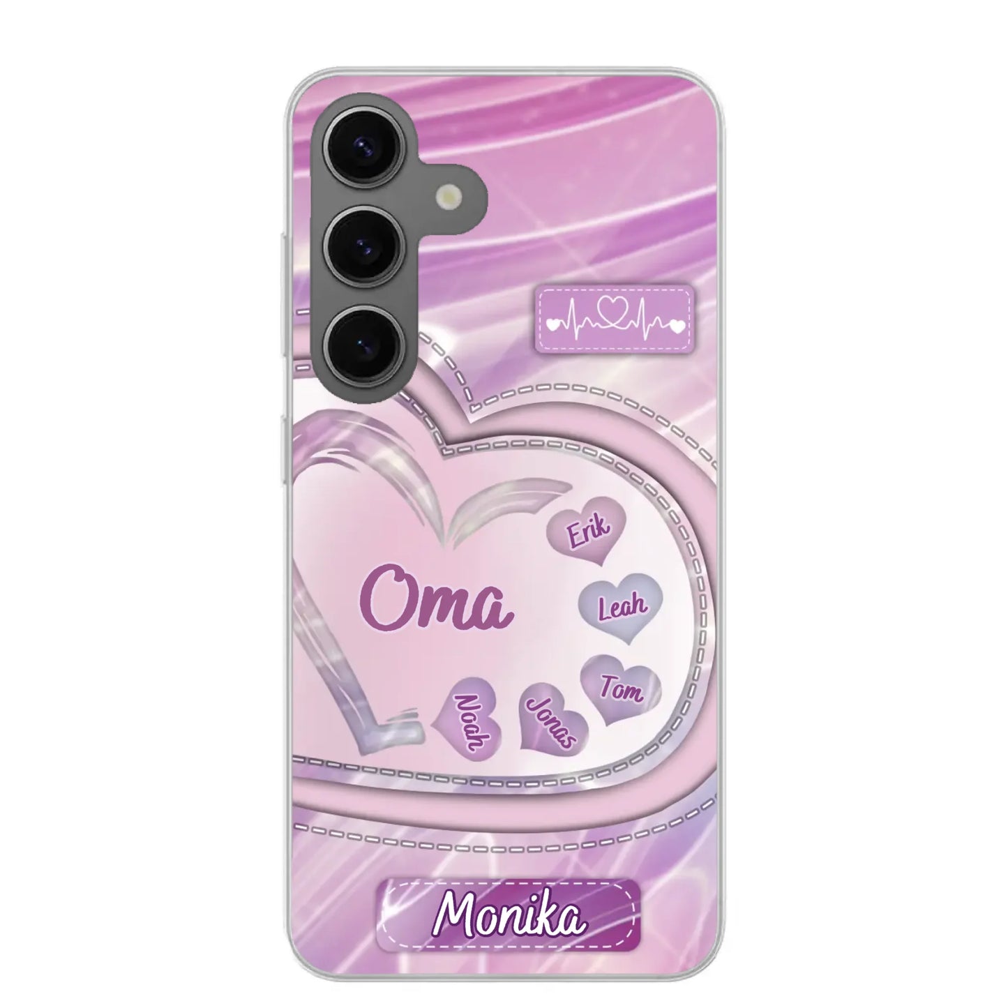 Glitzerherzen - Personalisierte Handyhülle