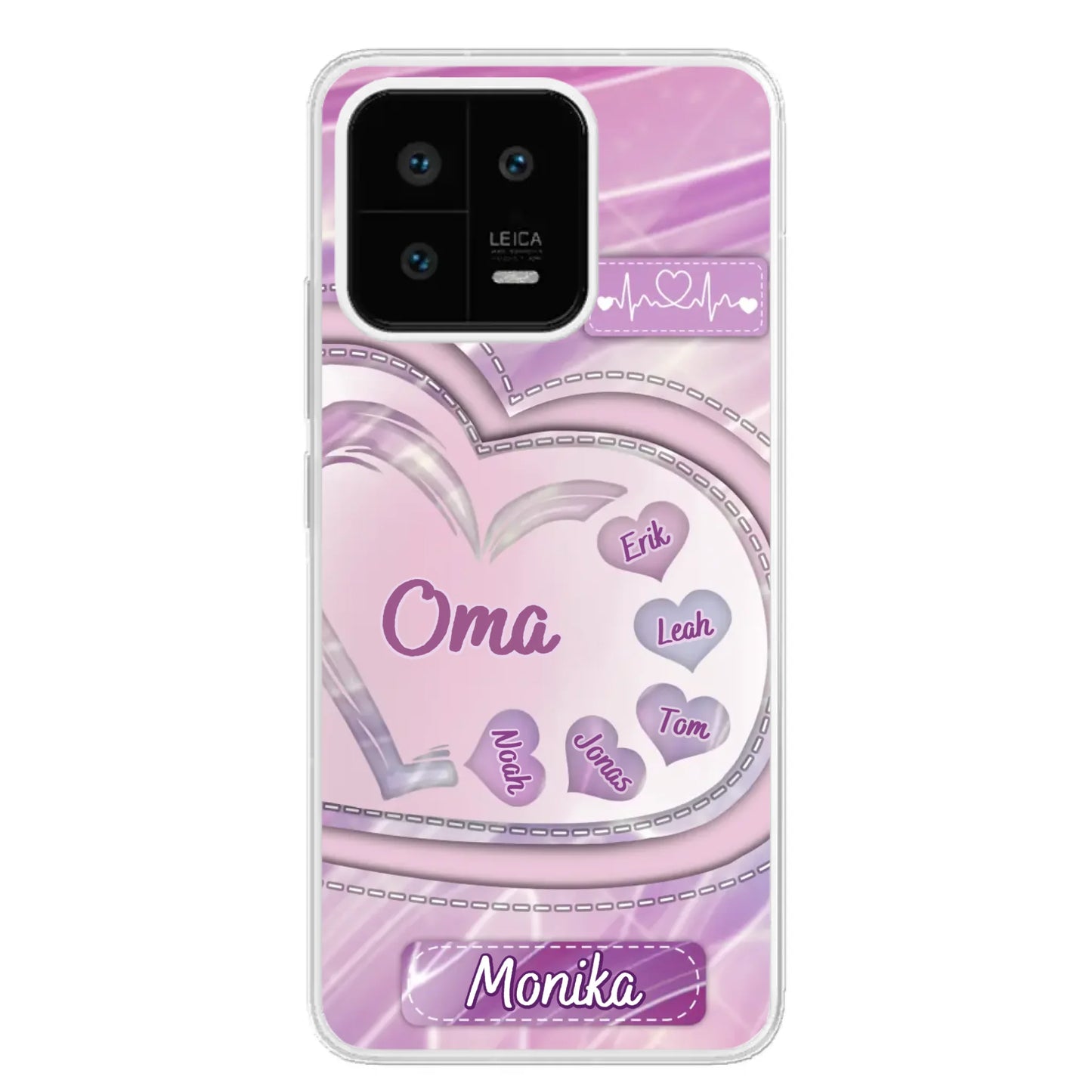 Glitzerherzen - Personalisierte Handyhülle