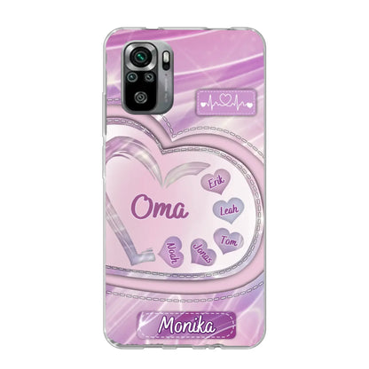 Glitzerherzen - Personalisierte Handyhülle